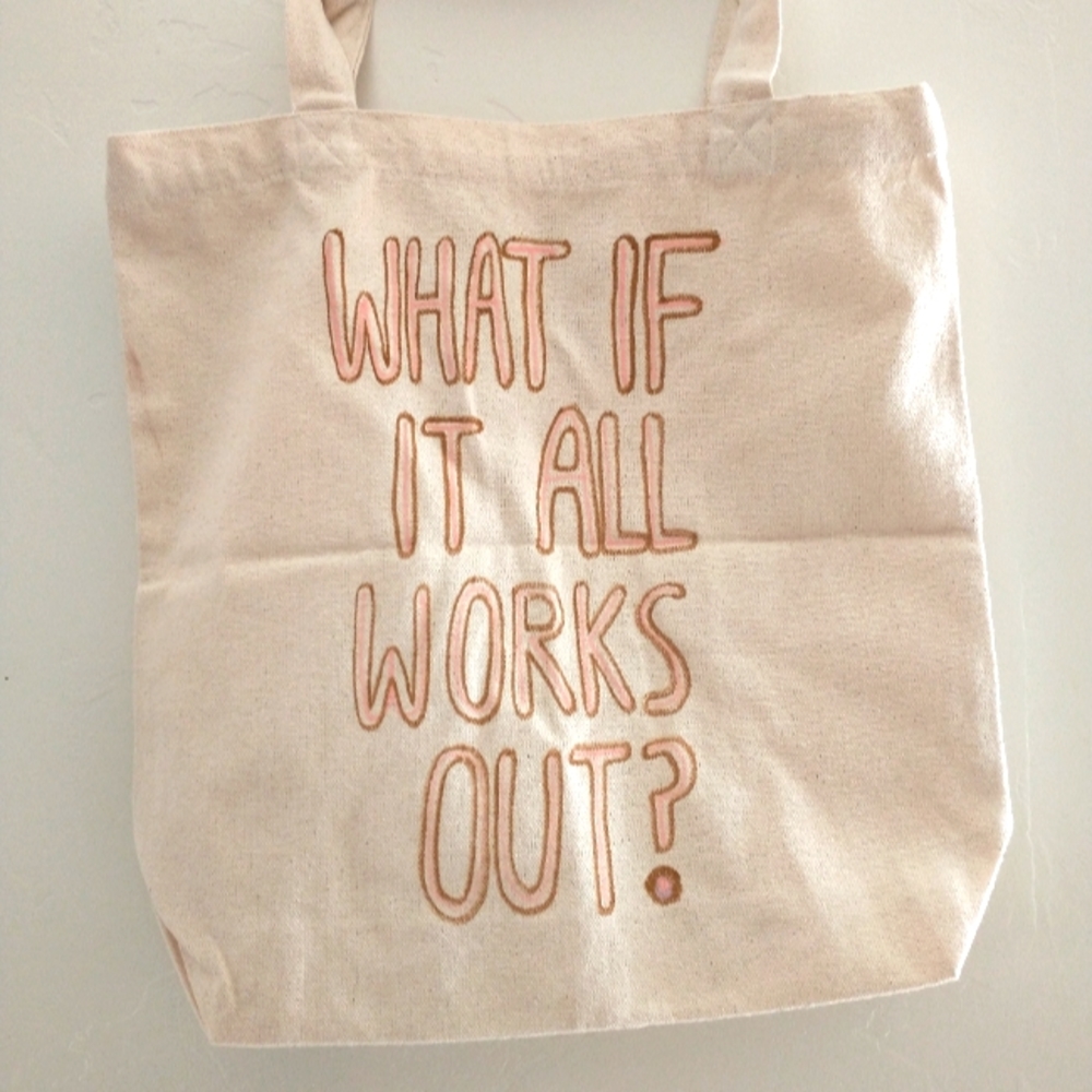 Hand lettered tote